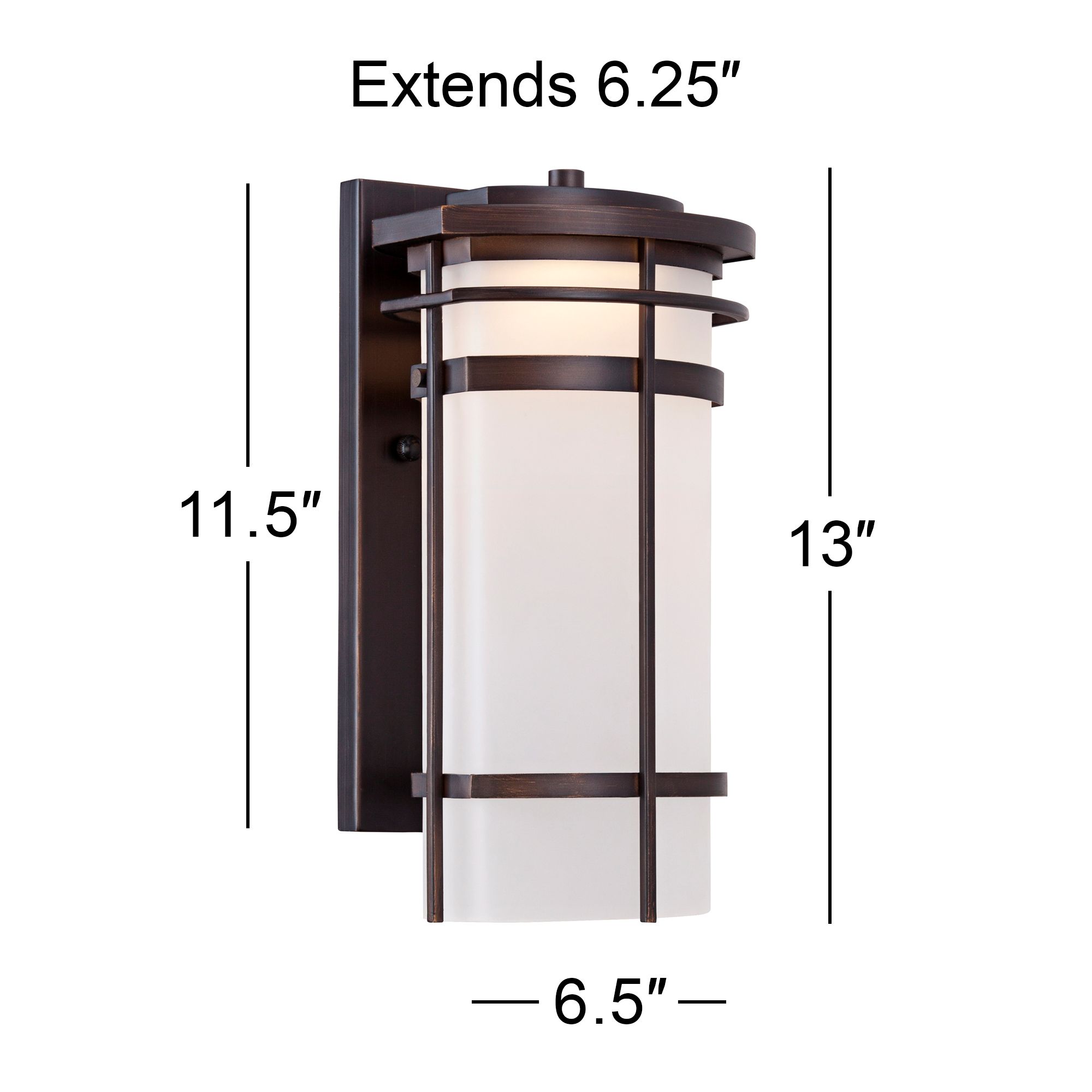 Possini Euro Theola 12 3/4" High Bronze Outdoor Wall Light in scene