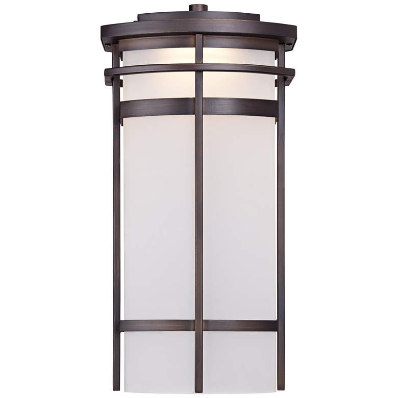 Image 3 Possini Euro Theola 16 1/4 inch Bronze and Glass Outdoor LED Wall Light more views