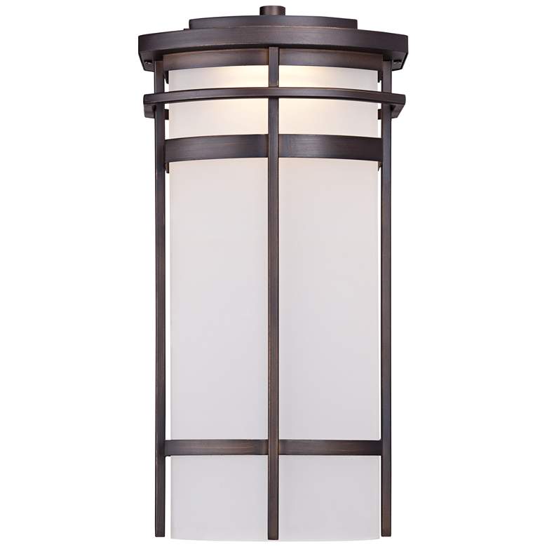 Image 3 Possini Euro Theola 16 1/4" Bronze and Glass Outdoor LED Wall Light more views