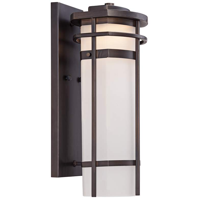 Image 5 Possini Euro Theola 16 1/4 inch Bronze and Glass Outdoor LED Wall Light more views
