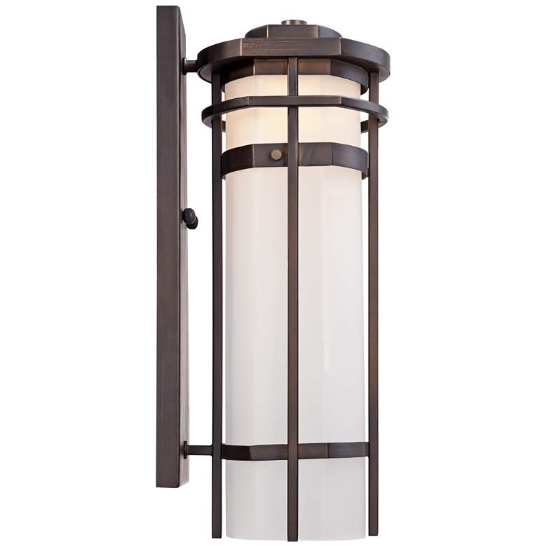 Image 6 Possini Euro Theola 16 1/4 inch Bronze and Glass Outdoor LED Wall Light more views
