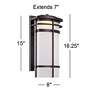 Possini Euro Theola 16 1/4" Bronze and Glass Outdoor LED Wall Light