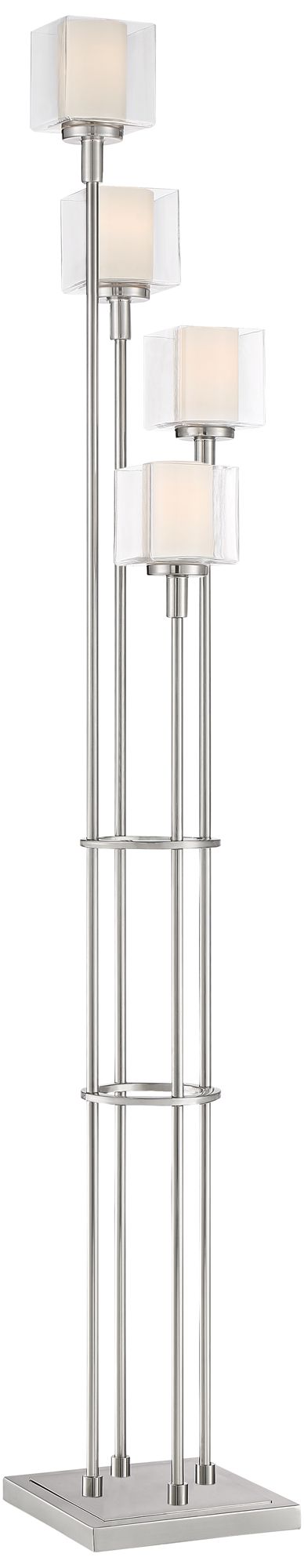 Thumbnail3 of Possini Euro Thetis 72" Brushed Nickel 4-Light Tree Floor Lamp