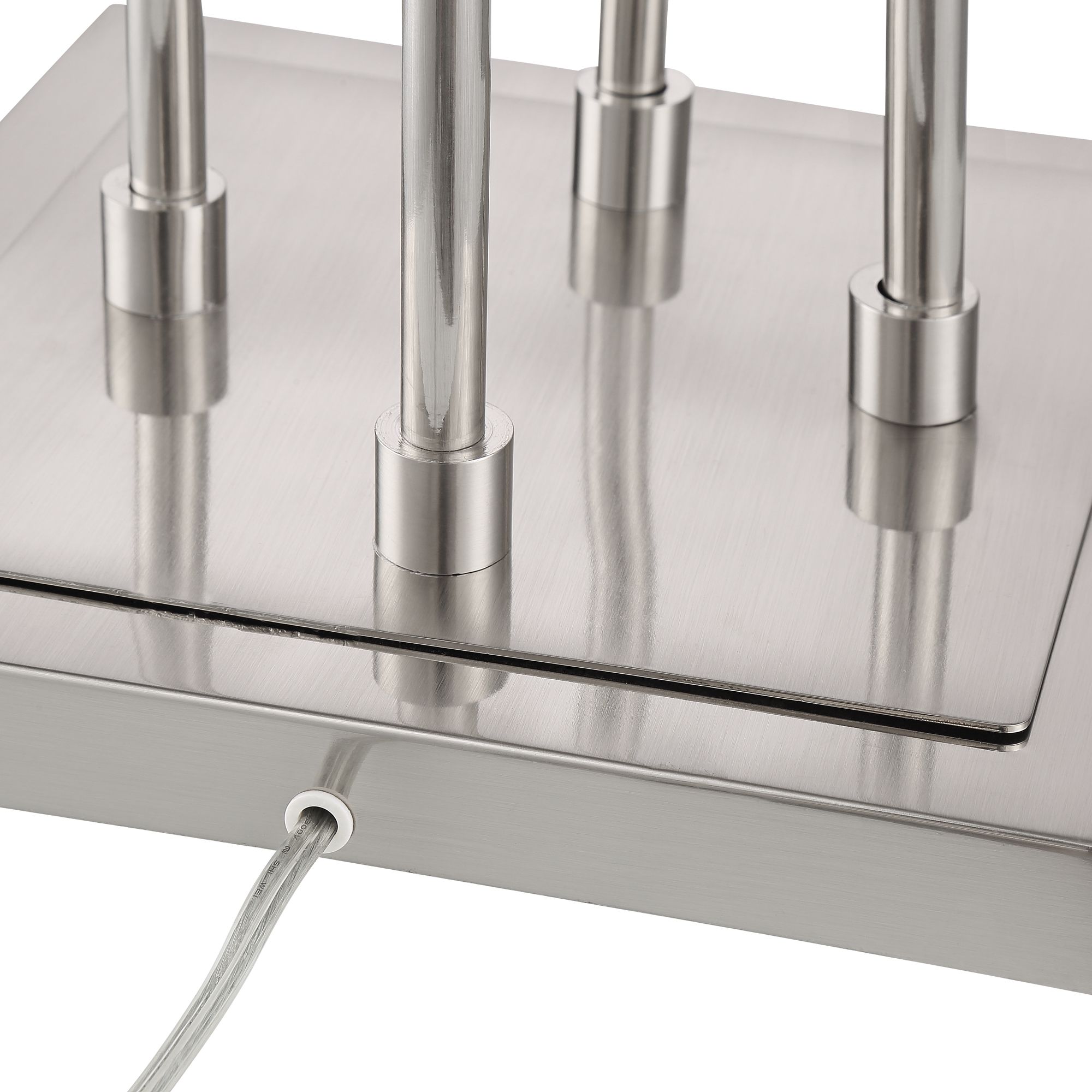 Image 6 Possini Euro Thetis Brushed Nickel 4-Light Tree Floor Lamp with USB Dimmer more views