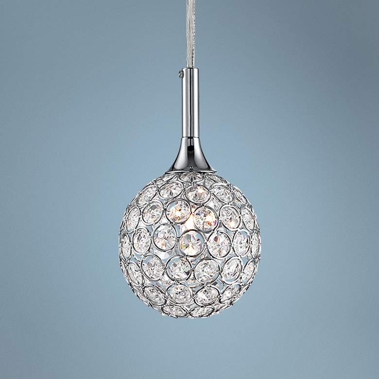 Image 1 Possini Euro Tiara Crystal Sphere 4 inch Wide Mini Pendant Light