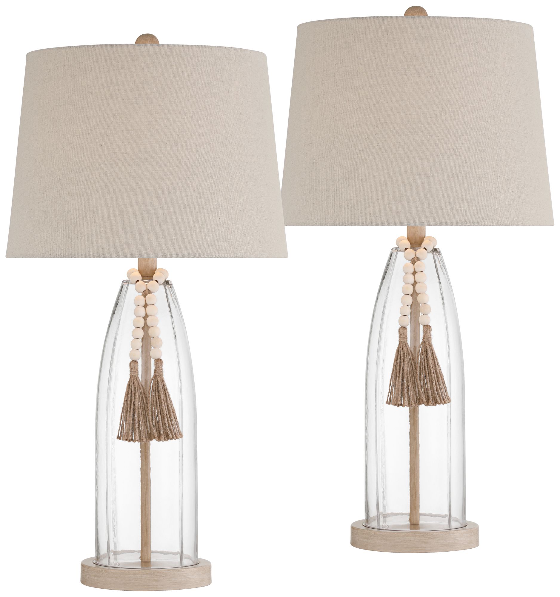 Image 2 Possini Euro Tibet 27" High Clear Glass Table Lamps Set of 2