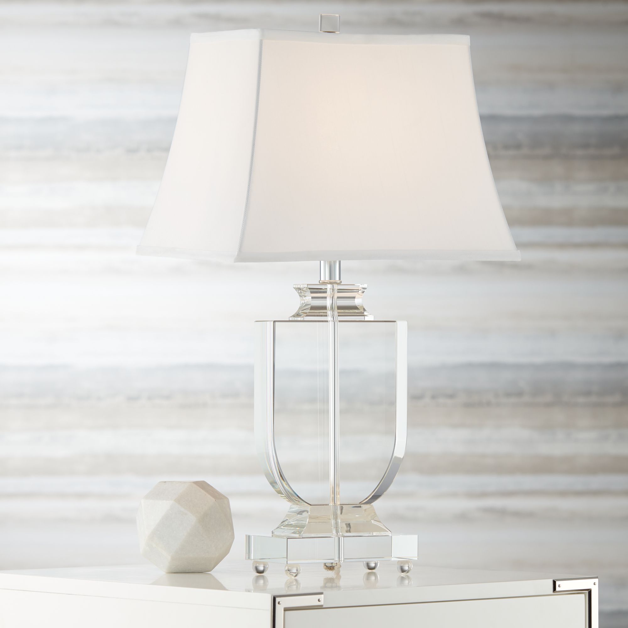 Possini Euro Tilde 26 1/4" Crystal Urn Table Lamps Set of 2 in scene