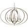 Possini Euro Tiller 31 1/2" Wide Satin Silver Oval Orb Pendant Light