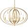 Possini Euro Tiller 32" Crystal and Gold Leaf 8-Light Oval Pendant