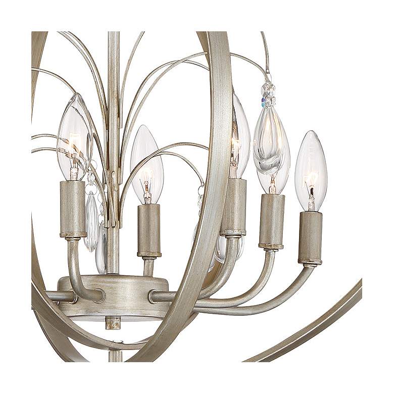 Image 4 Possini Euro Tiller 32" Wide Satin Silver Oval Orb Pendant Light more views