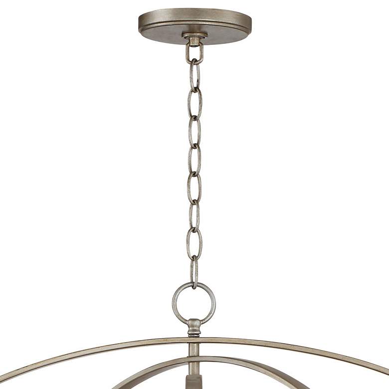 Image 5 Possini Euro Tiller 32" Wide Satin Silver Oval Orb Pendant Light more views