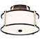 Possini Euro Timmins 13" Wide Black and Wood Ceiling Light