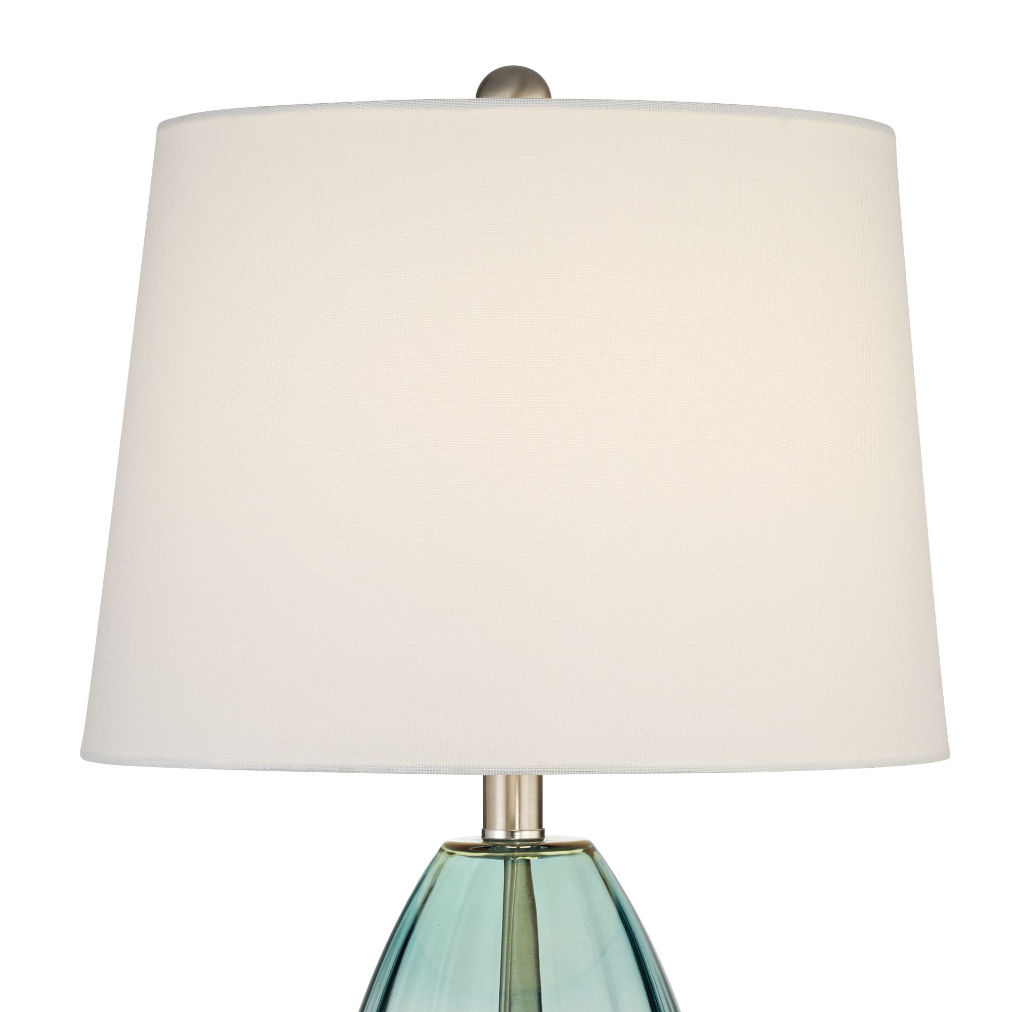 Image 3 Possini Euro Tirana 25 1/4" High Clear Aqua USB Table Lamp Set of 2 more views