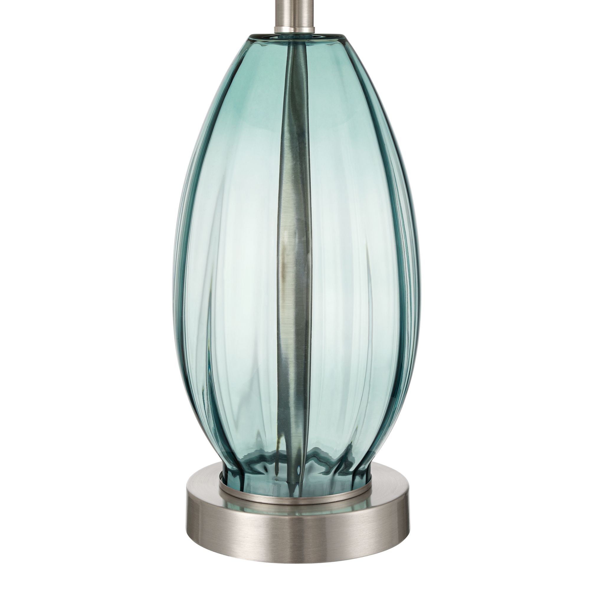 Image 7 Possini Euro Tirana 25 1/4" High Clear Aqua USB Table Lamp Set of 2 more views