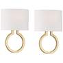 Thumbnail2 of Possini Euro Titus 14 3/4" High Painted Gold Wall Sconce Set of 2