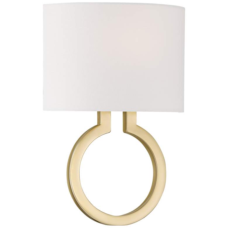 Image 2 Possini Euro Titus 14 3/4" High Painted Gold Wall Sconce