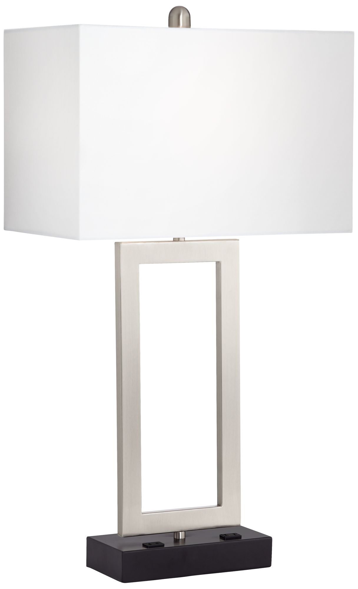 Image 3 Possini Euro Todd 30" Brushed Nickel Table Lamp with USB and Outlet