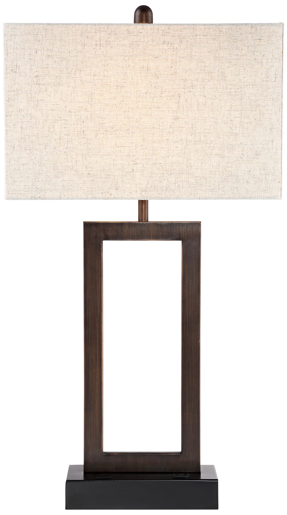 Possini Euro Todd Bronze Table Lamps Set of 2 with USB Port and Outlet