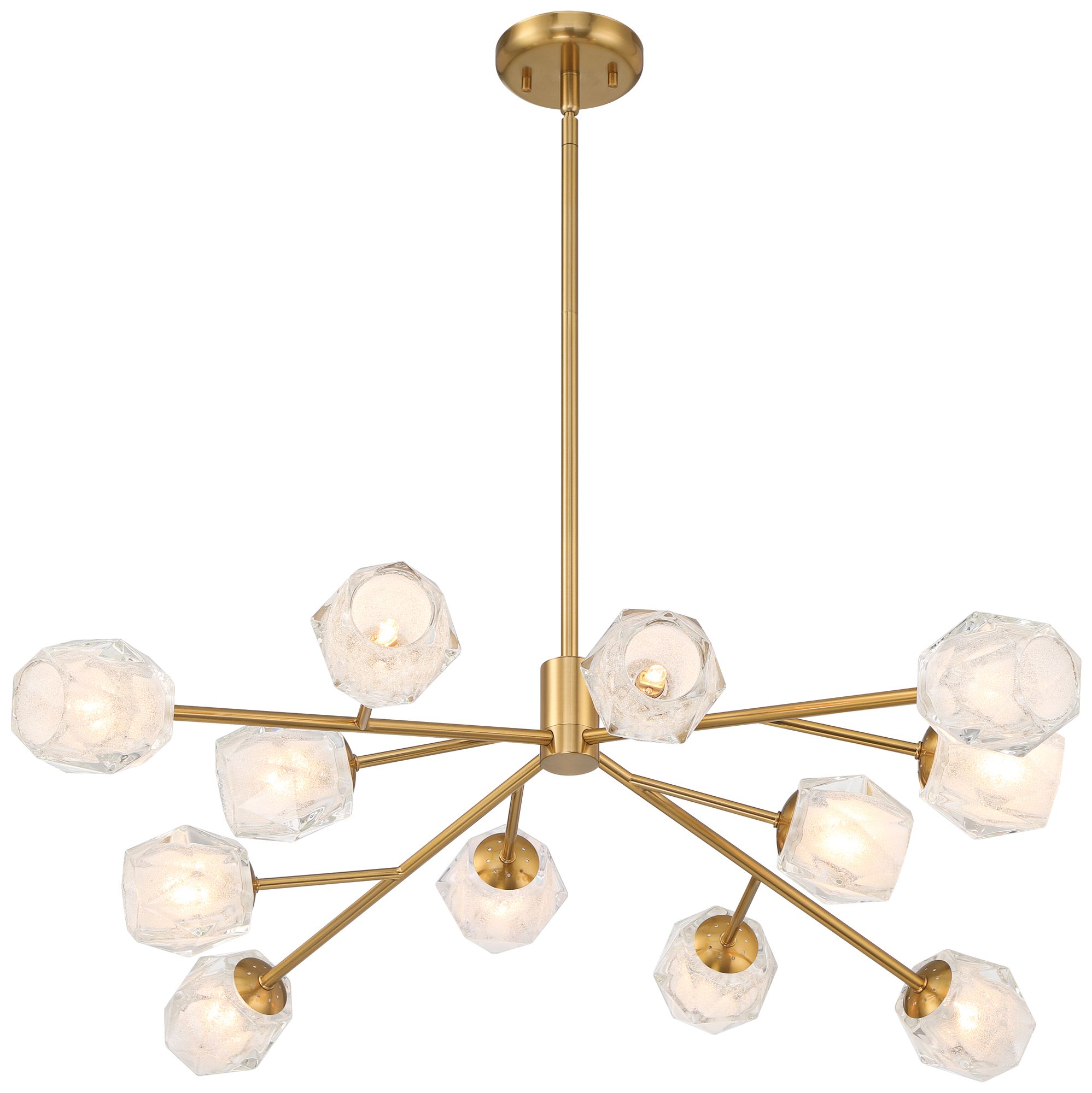 Watch A  Video About the Tofay Brush Brass 12 Light LED Sputnik Chandelier