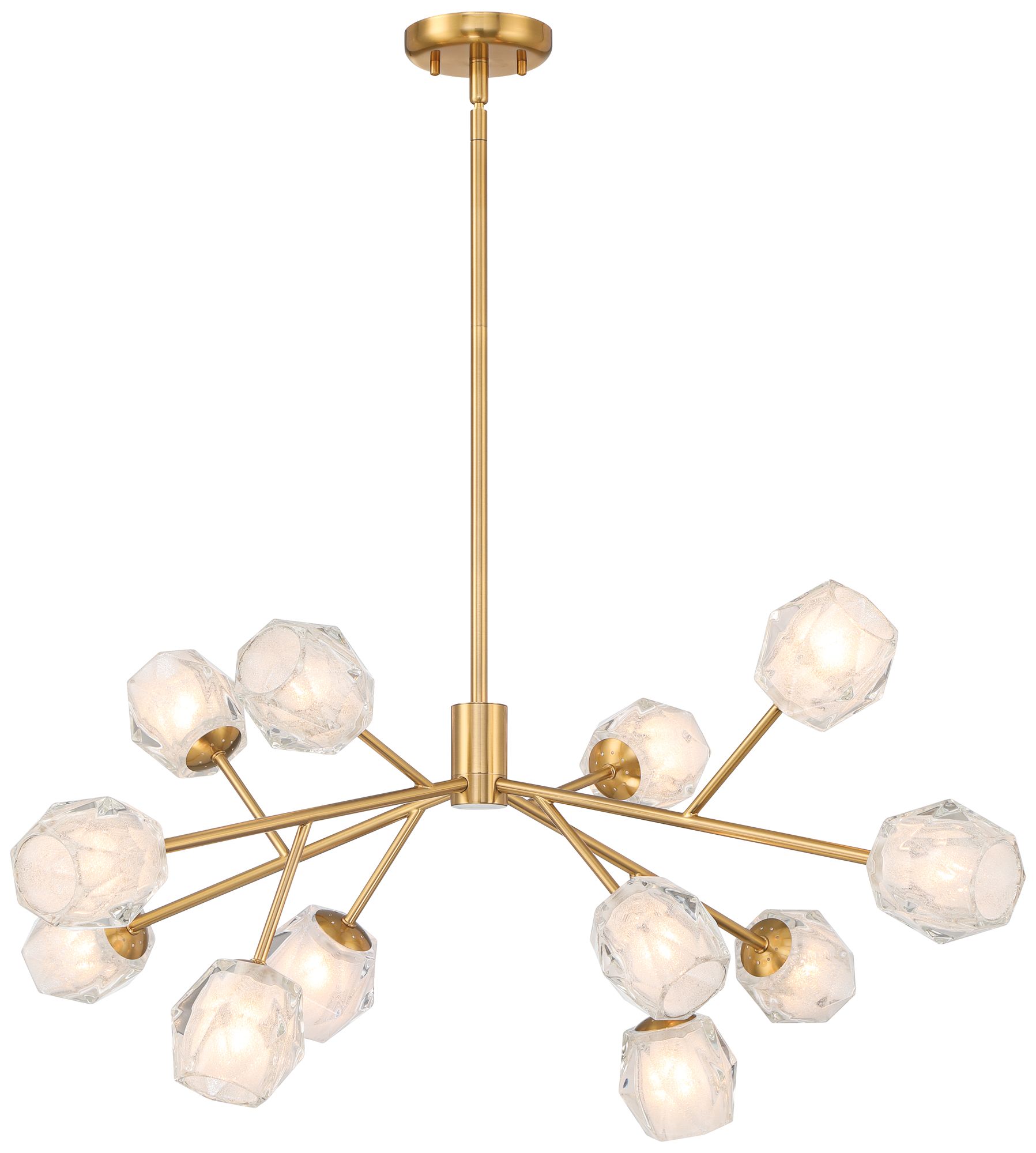Watch A  Video About the Tofay Brush Brass 12 Light LED Sputnik Chandelier