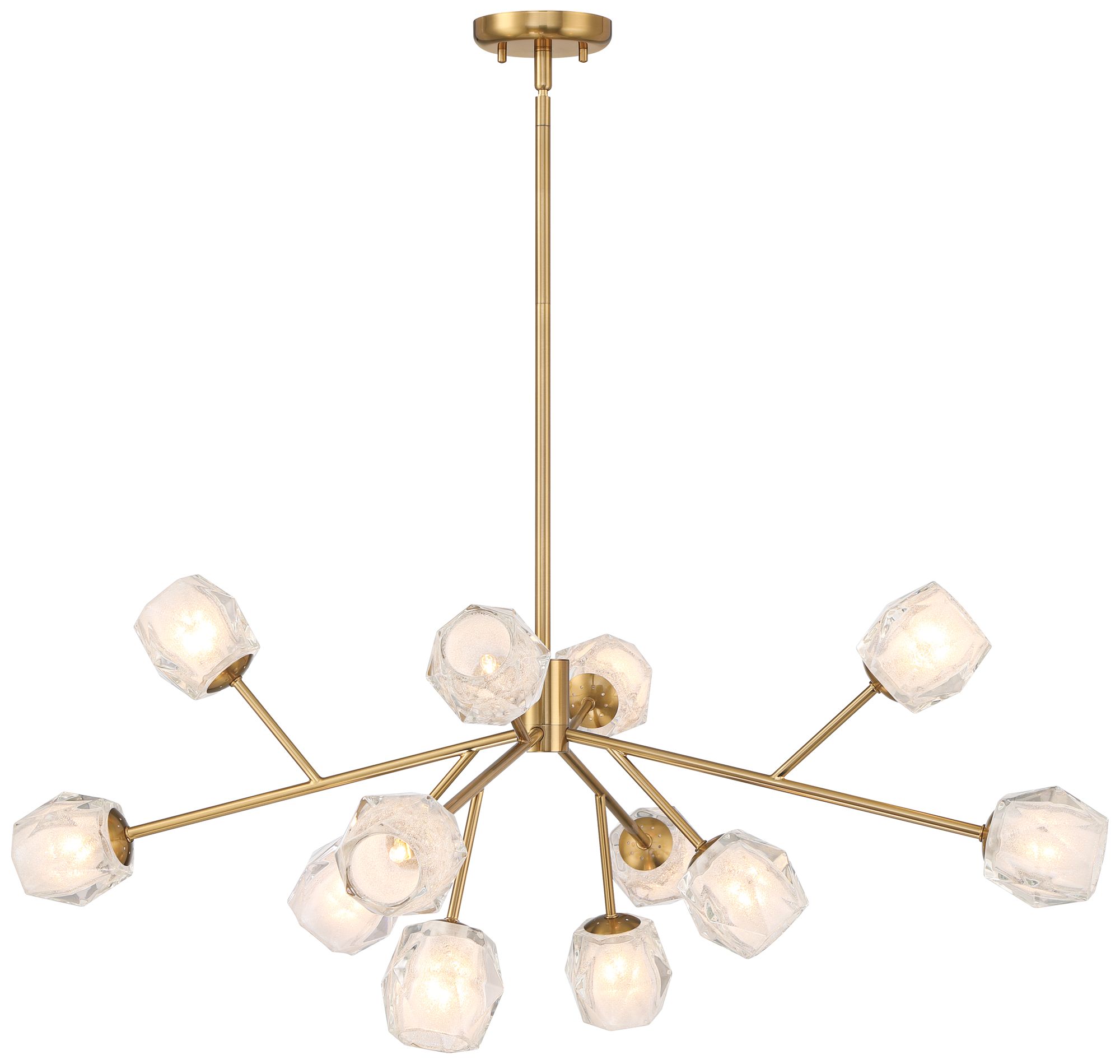 Watch A  Video About the Tofay Brush Brass 12 Light LED Sputnik Chandelier