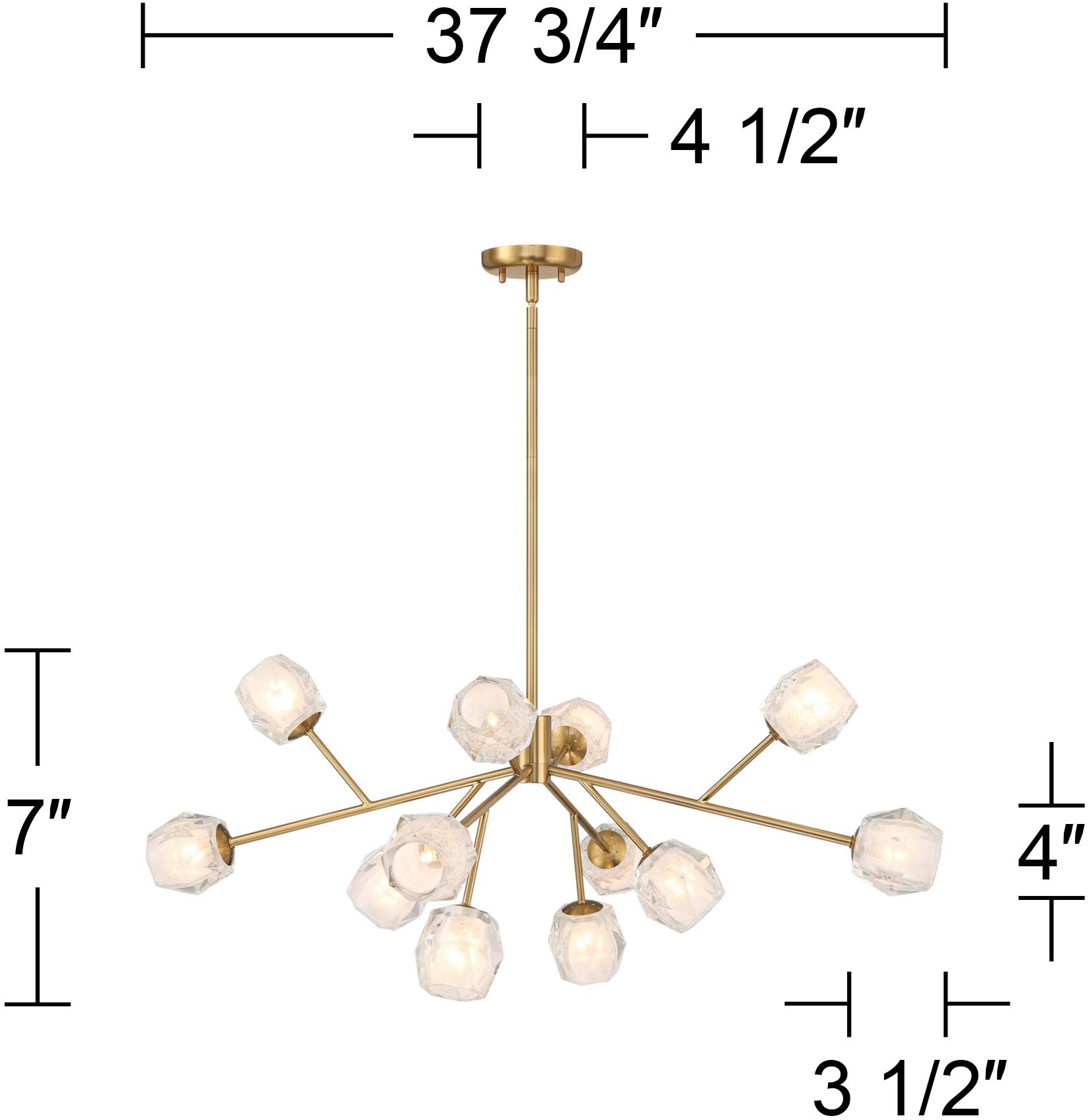 Watch A  Video About the Tofay Brush Brass 12 Light LED Sputnik Chandelier