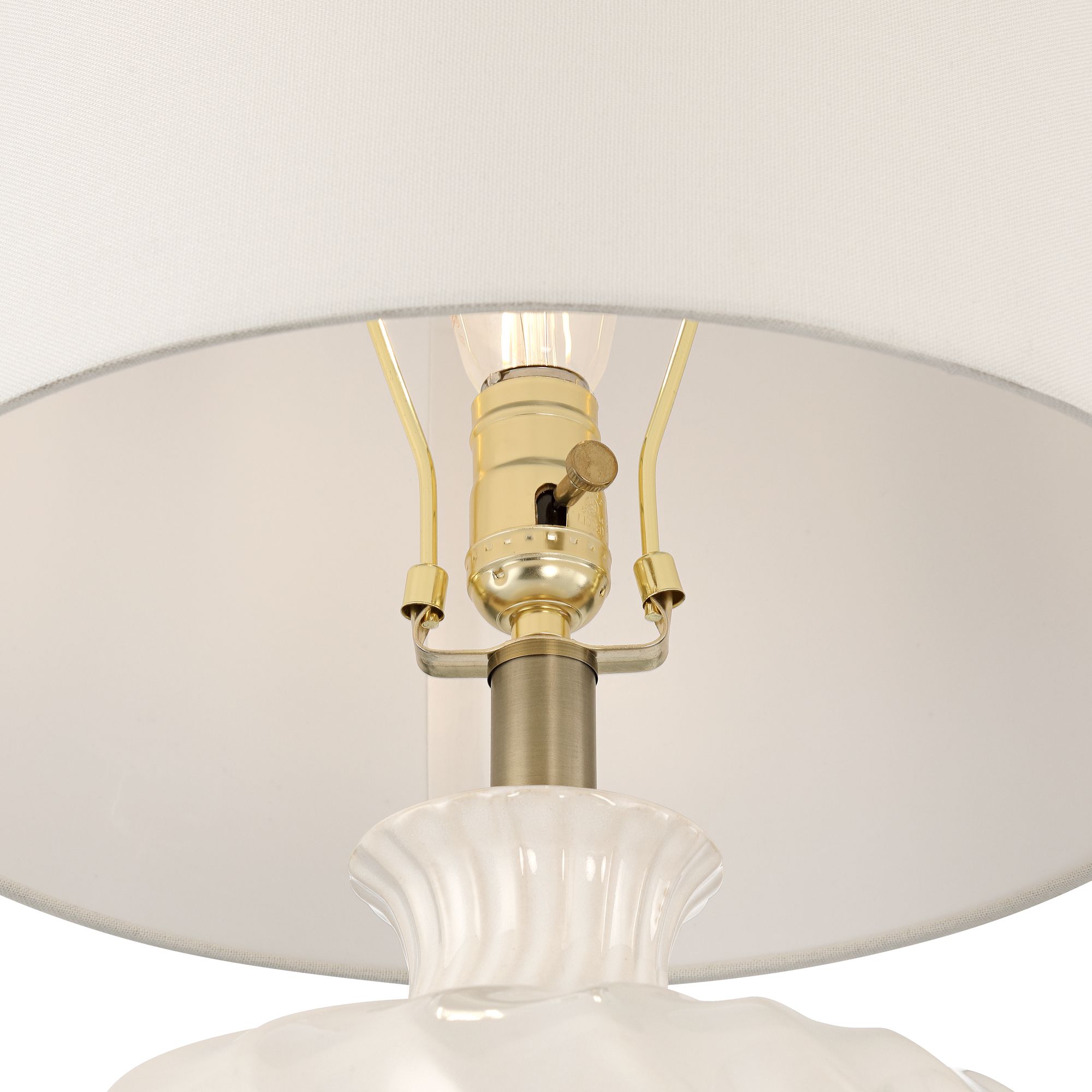 Image 5 Possini Euro Toledo 21 1/2" High Off-White Ceramic Table Lamp Set of 2 more views