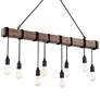 Thumbnail3 of Possini Euro Tomas 42 1/4" Black and Wood Grain Kitchen Island Pendant