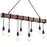 Possini Euro Tomas 42 1/4" Black and Wood Grain Kitchen Island Pendant in scene