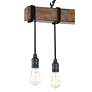 Thumbnail4 of Possini Euro Tomas 42 1/4" Black and Wood Grain Kitchen Island Pendant more views
