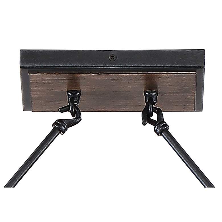 Image 6 Possini Euro Tomas 42 1/4" Black and Wood Grain Kitchen Island Pendant more views