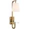 Possini Euro Tosca Plug-In Wall Lamp with Glass Shelf USB Port and Outlet