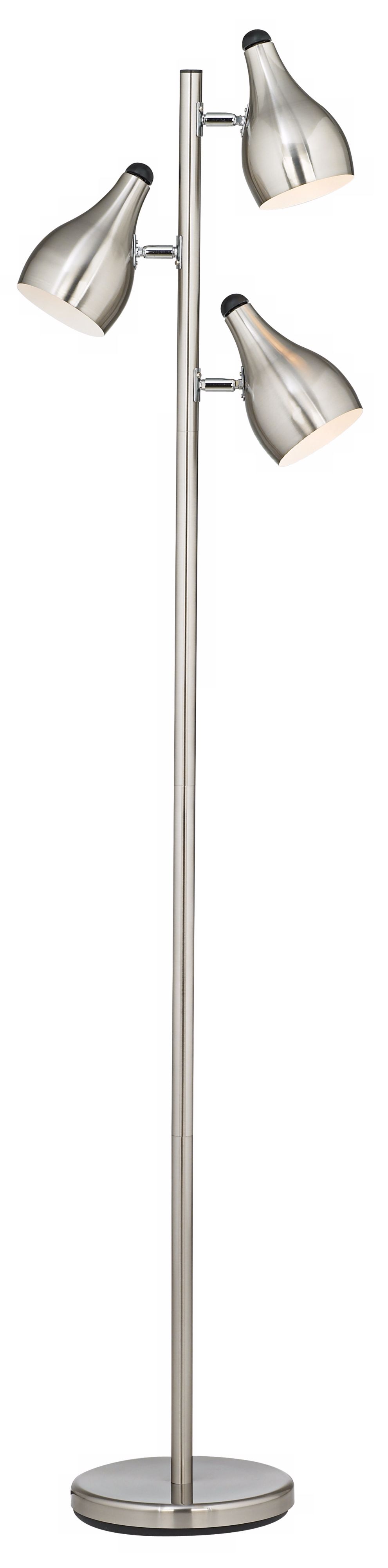 Possini Euro Trac 64" Modern Brushed Steel 3-Light Tree Floor Lamp
