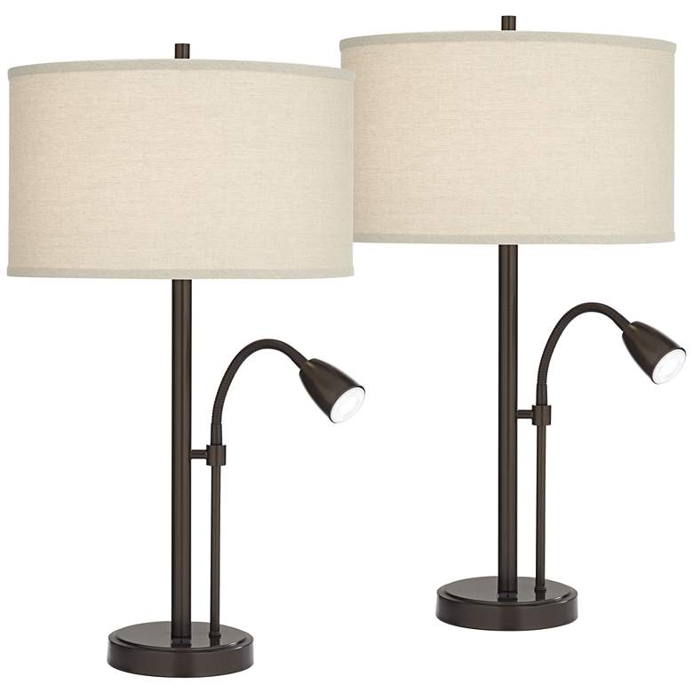 Image 2 Possini Euro Traverse 29" Bronze Gooseneck LED USB Lamps Set of 2