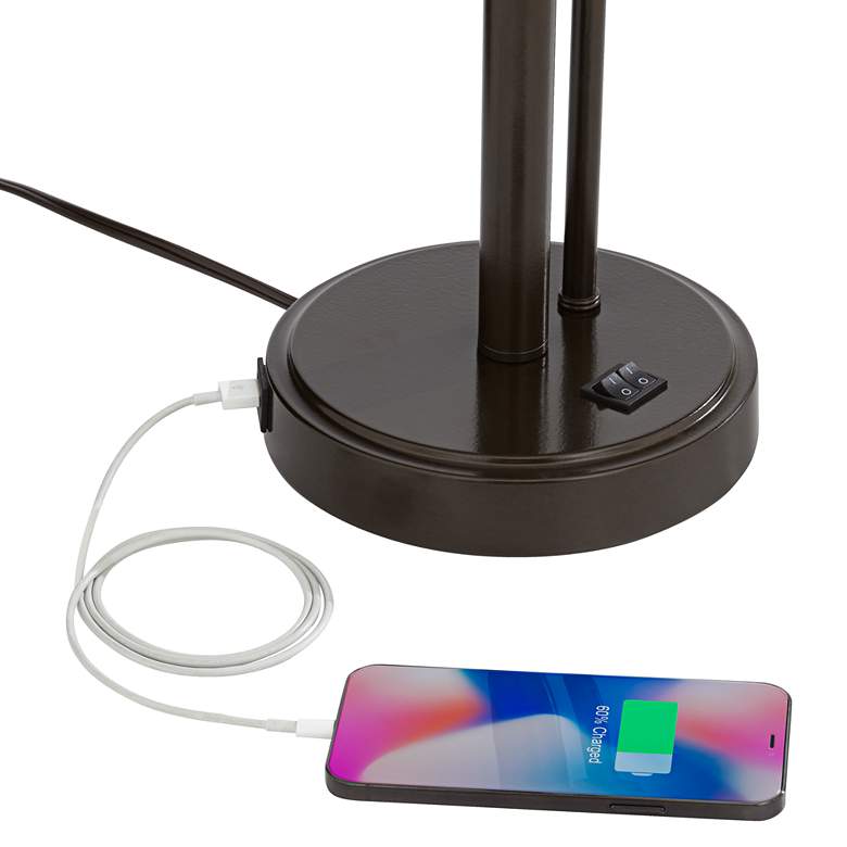 Image 3 Possini Euro Traverse 29" Bronze Gooseneck LED USB Lamps Set of 2 more views