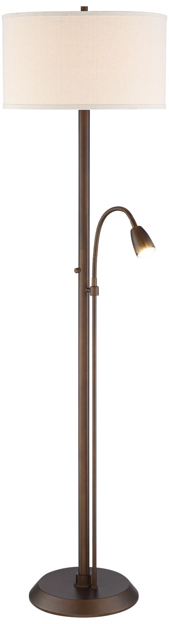 Possini Euro Traverse 64" Bronze Gooseneck Reading Arm Floor Lamp in scene