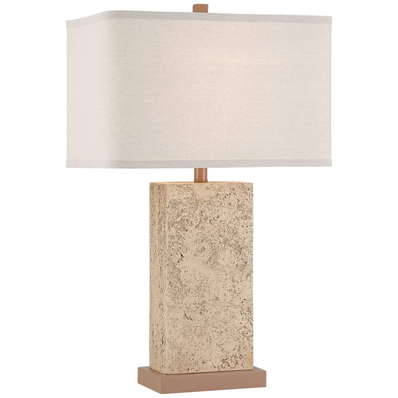 Image 2 Possini Euro Travertine 31 1/2" High Faux Marble Modern Table Lamp