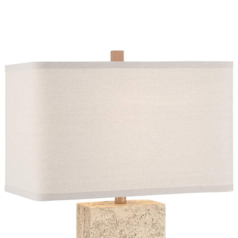 Image 3 Possini Euro Travertine 31 1/2" High Faux Marble Modern Table Lamp more views
