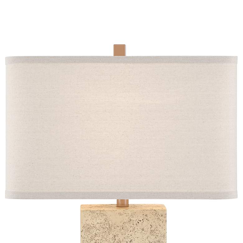 Image 4 Possini Euro Travertine 31 1/2" High Faux Marble Modern Table Lamp more views