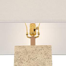 Image5 of Possini Euro Travertine 31 1/2" High Faux Marble Modern Table Lamp more views