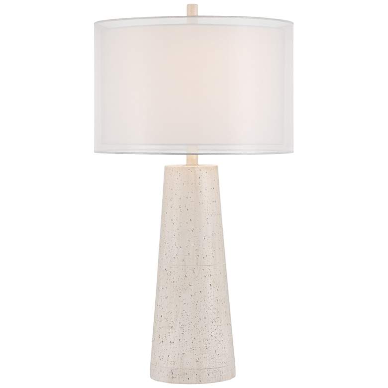 Image 2 Possini Euro Travertine 31 1/2" High Faux Marble Modern Table Lamp