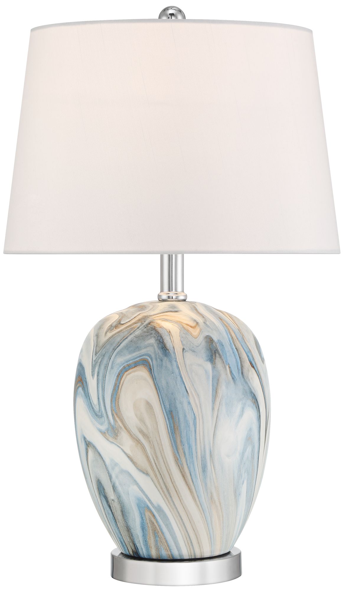 Image 2 Possini Euro Travis 20 1/4" High Modern Blue Ceramic Table Lamp