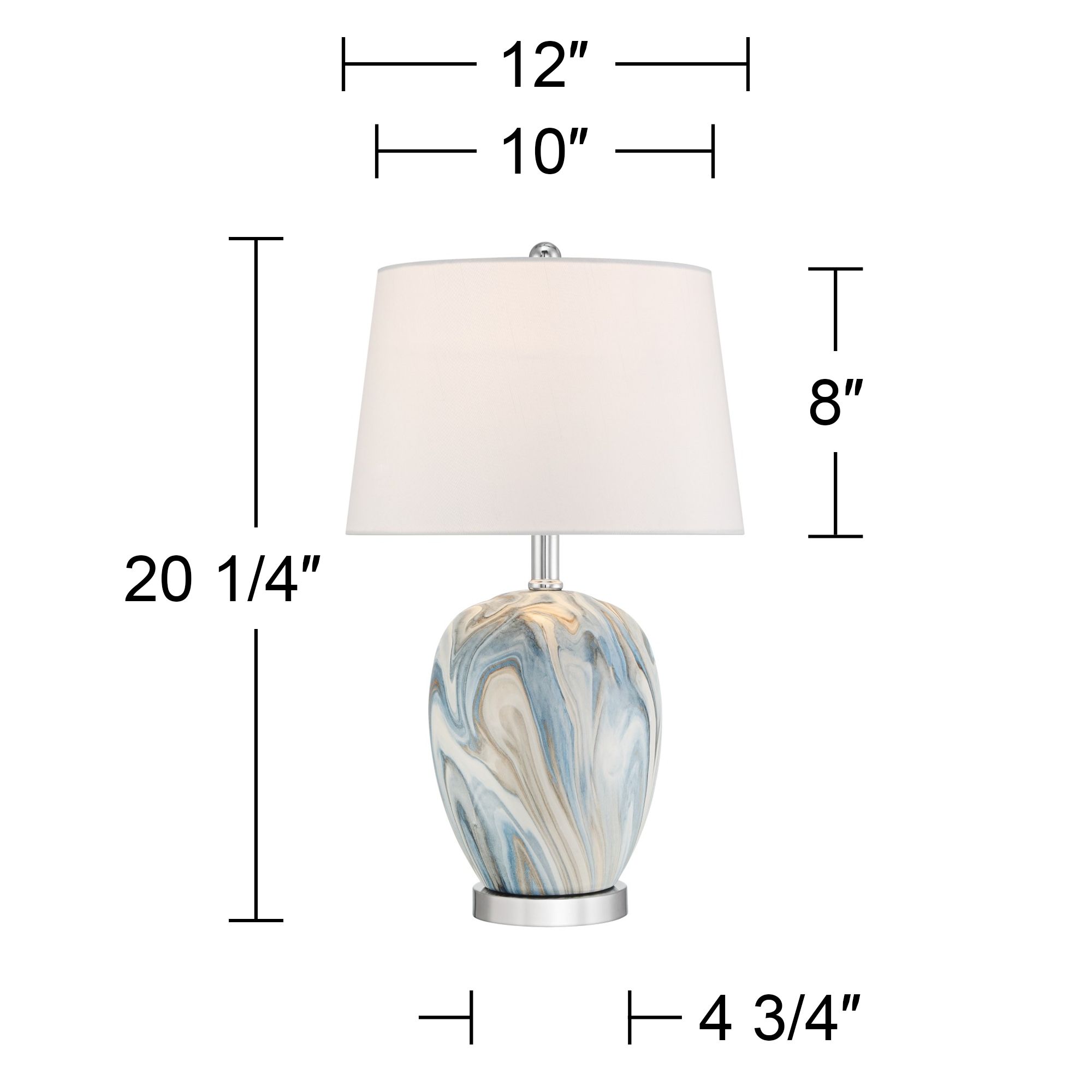 Possini Euro Travis 20 1/4" High Modern Blue Ceramic Table Lamp