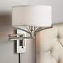Possini Euro Tremont Brushed Nickel Modern Swing Arm Plug-In Wall Lamp