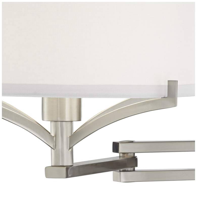 Image 3 Possini Euro Tremont Brushed Nickel Modern Swing Arm Plug-In Wall Lamp more views
