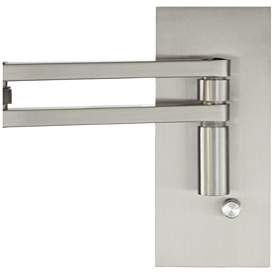 Image4 of Possini Euro Tremont Brushed Nickel Modern Swing Arm Plug-In Wall Lamp more views