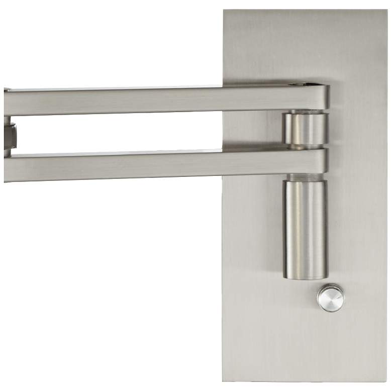 Image 4 Possini Euro Tremont Brushed Nickel Modern Swing Arm Plug-In Wall Lamp more views