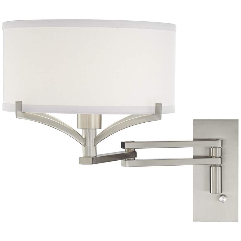 Image 5 Possini Euro Tremont Brushed Nickel Modern Swing Arm Plug-In Wall Lamp more views