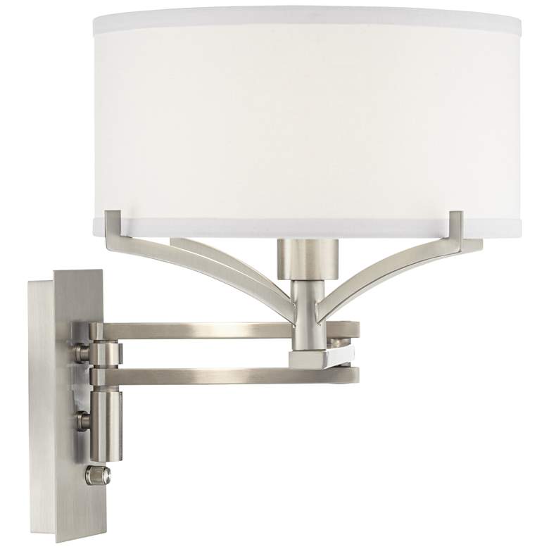 Image 6 Possini Euro Tremont Brushed Nickel Modern Swing Arm Plug-In Wall Lamp more views