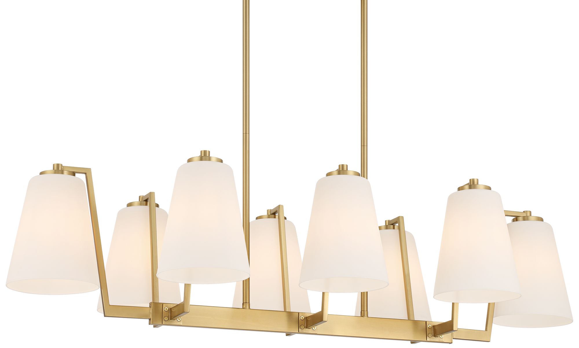 Image 2 Possini Euro Tressel 42" Wide Brass and White Glass 8-Light Chandelier